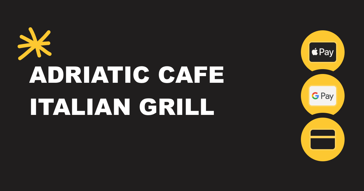 Adriatic deals cafe menu